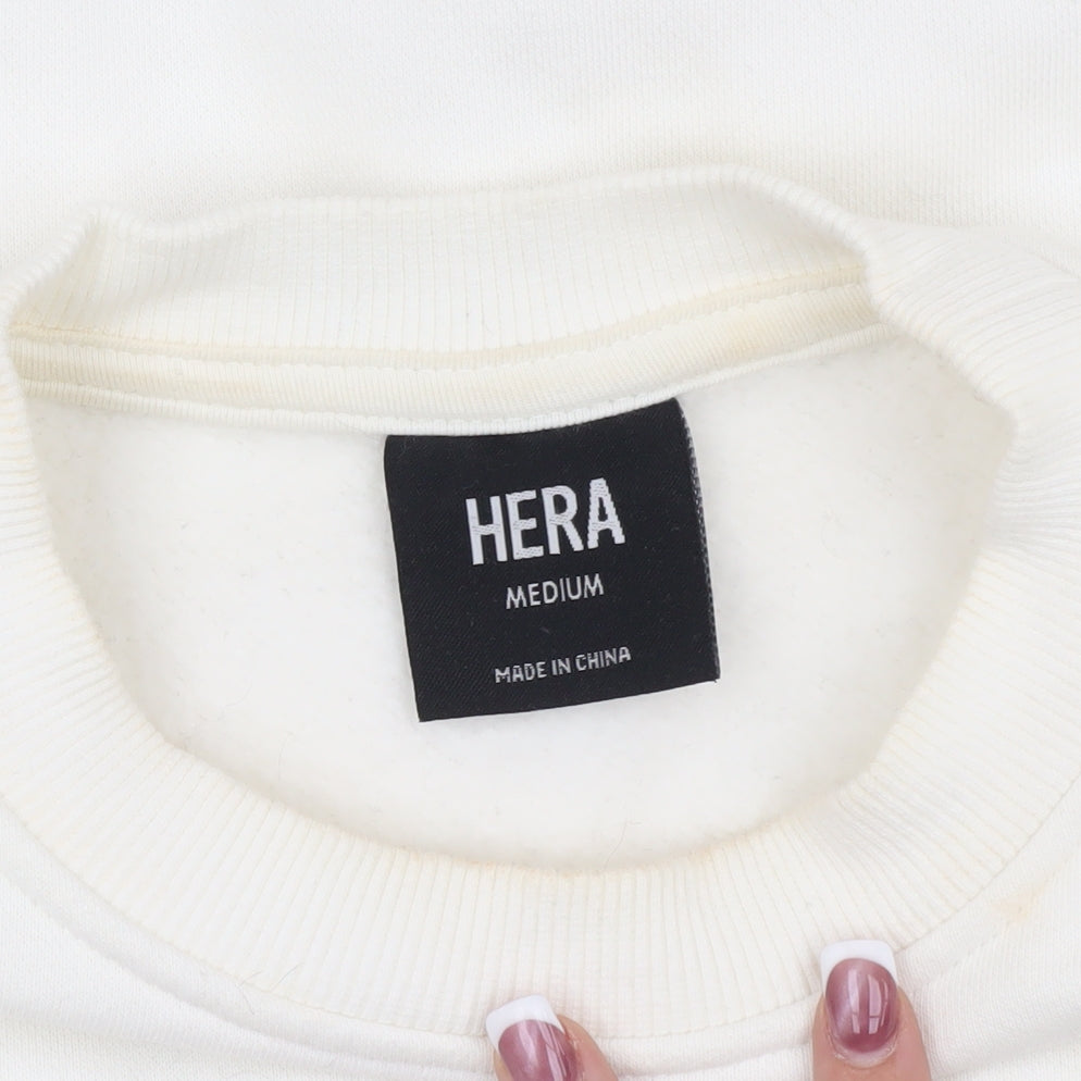 HERA Unisex White Pullover Sweatshirt M