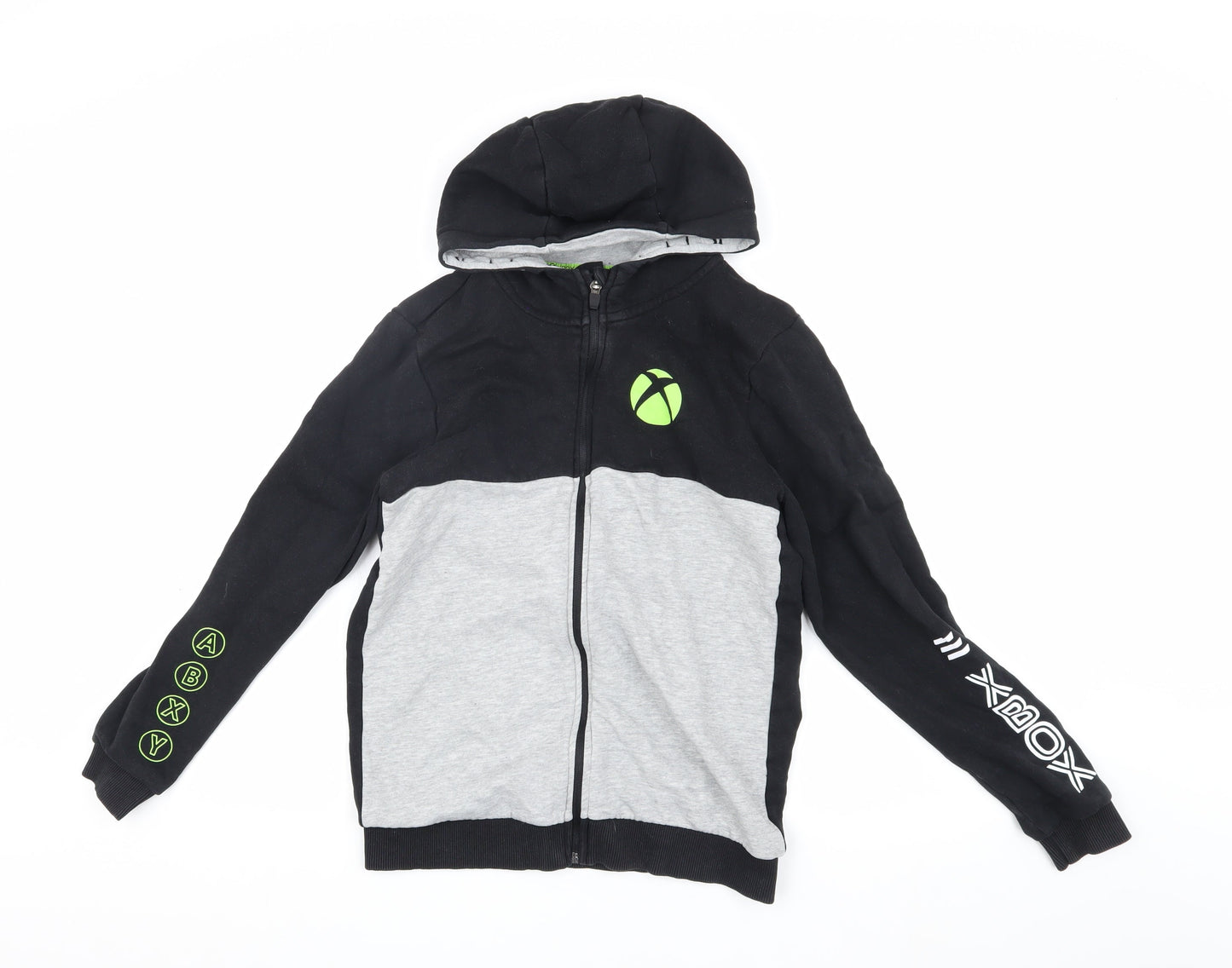Xbox Boys Black Grey Hoodie Jacket 13-14 Gaming Full Zip