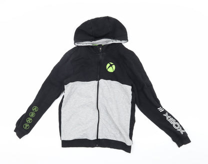 Xbox Boys Black Grey Hoodie Jacket 13-14 Gaming Full Zip