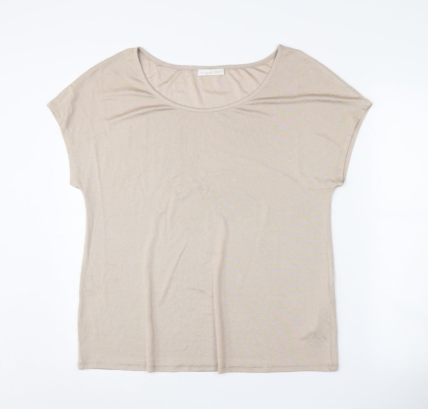 Womens UK Size L Jacques Vert Beige Basic T-Shirt