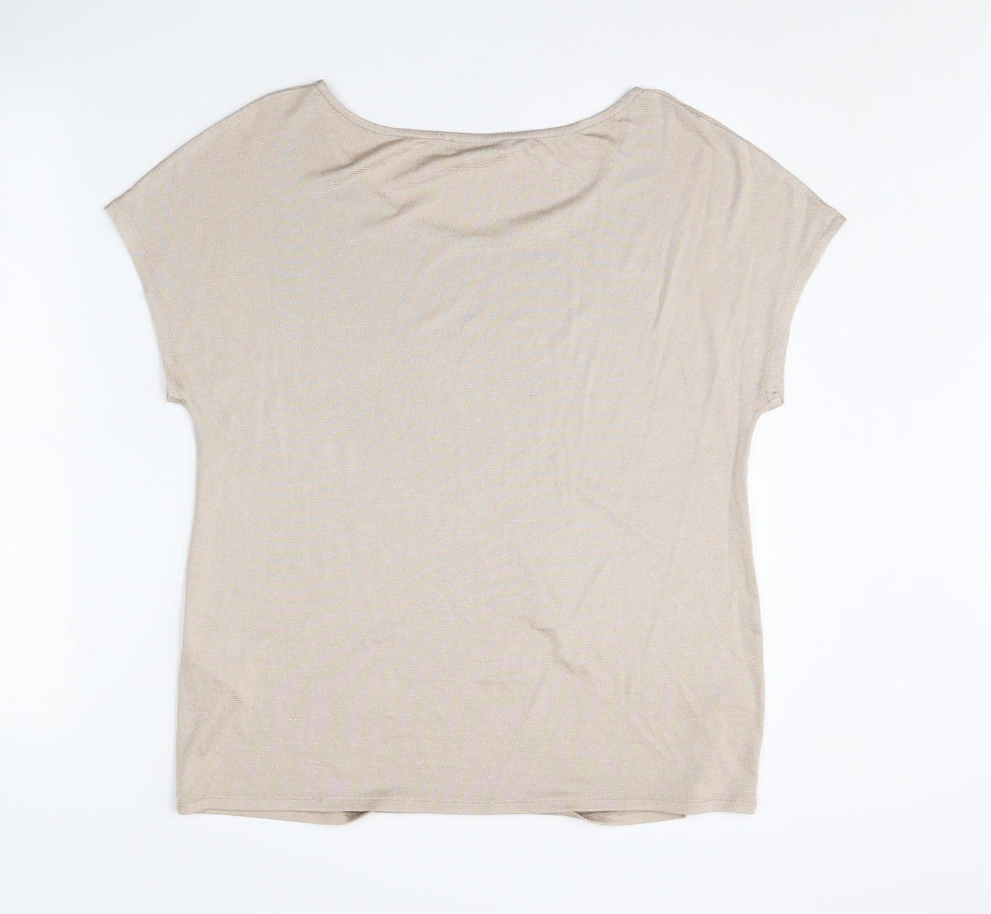 Womens UK Size L Jacques Vert Beige Basic T-Shirt