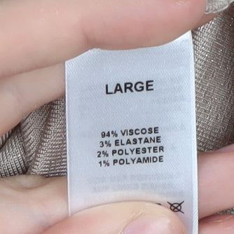 Womens UK Size L Jacques Vert Beige Basic T-Shirt