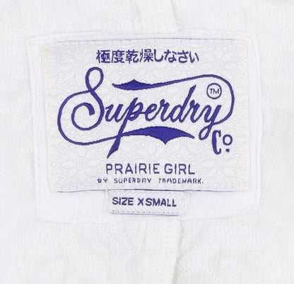 Superdry Women's White Shrug with Fringe Accents XS