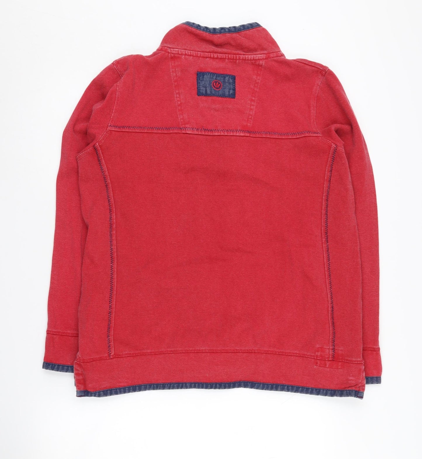Unisex Adults UK Size 16 Fat Face Red Henley Sweatshirt