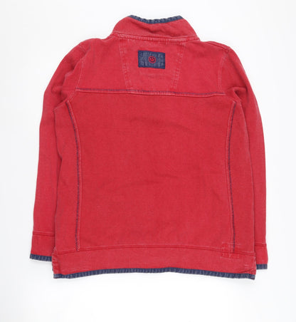 Unisex Adults UK Size 16 Fat Face Red Henley Sweatshirt