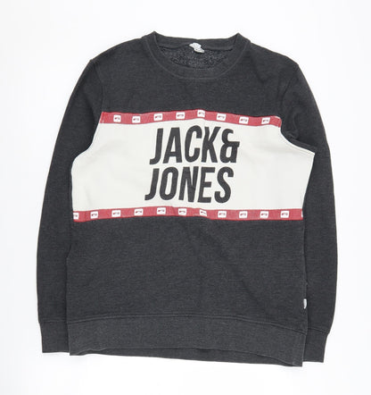 Mens UK Size L JACK & JONES Grey Pullover Sweatshirt