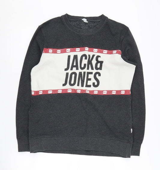 Mens UK Size L JACK & JONES Grey Pullover Sweatshirt