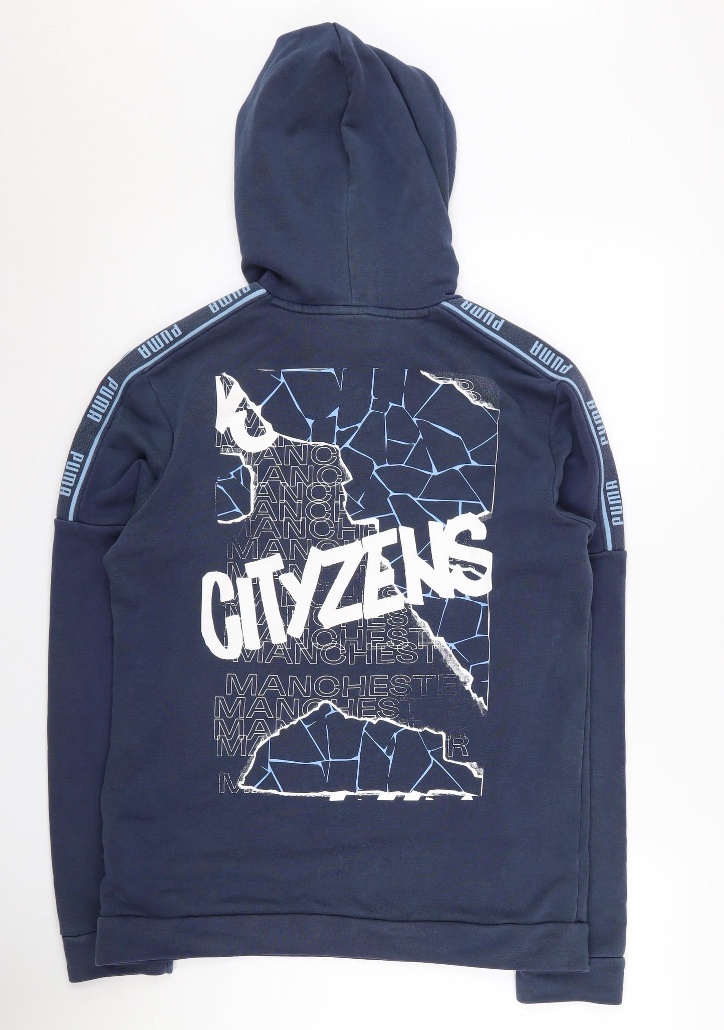 Puma Boys Man City Blue XL Hoodie Pullover Graphic Print