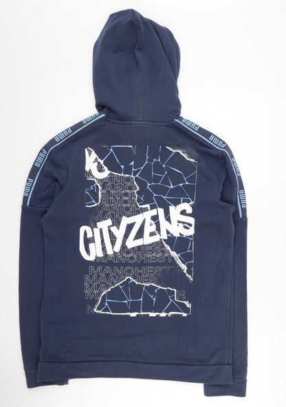 Puma Boys Man City Blue XL Hoodie Pullover Graphic Print