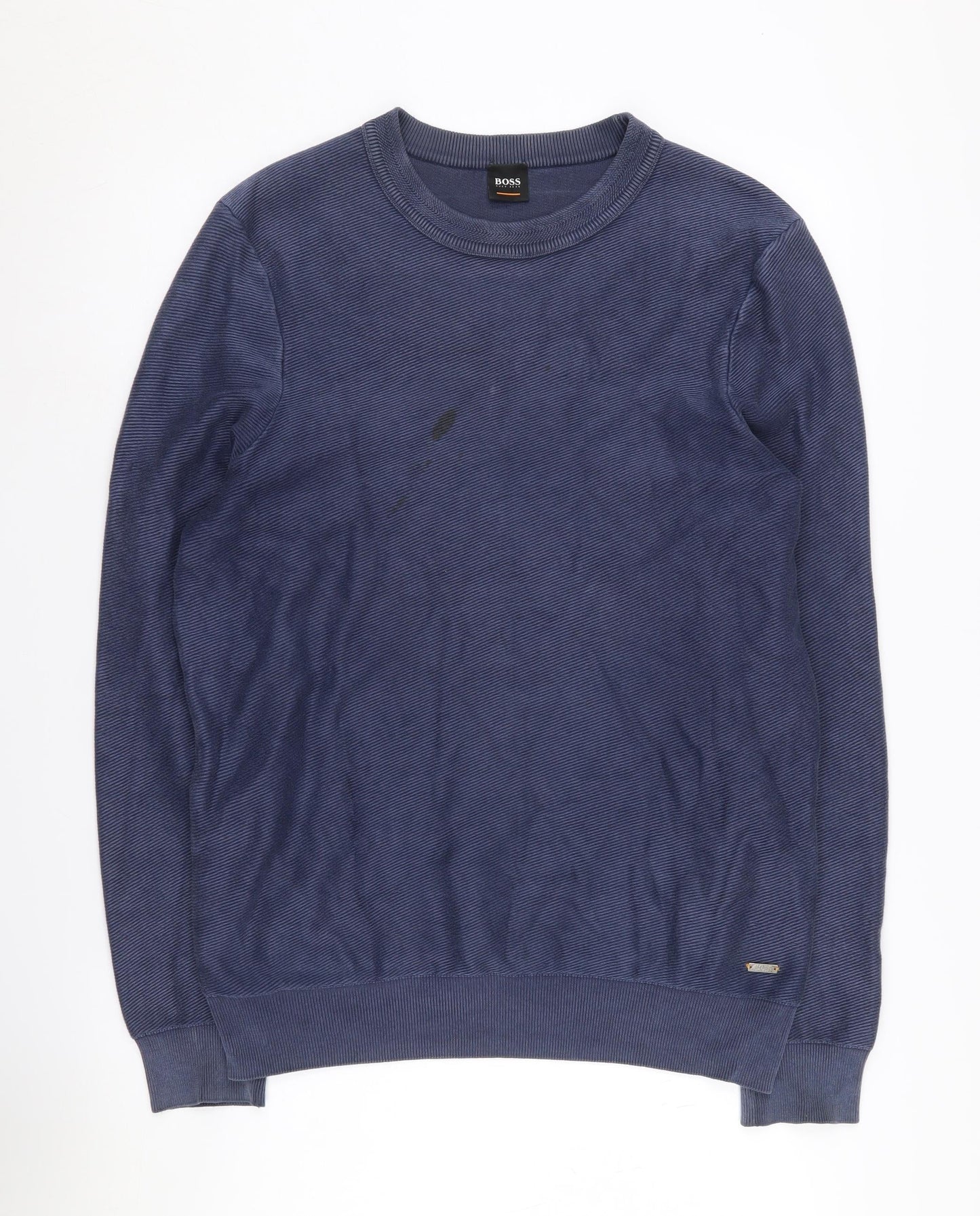 Mens UK Size L HUGO BOSS Blue Pullover Sweatshirt