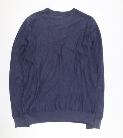 Mens UK Size L HUGO BOSS Blue Pullover Sweatshirt