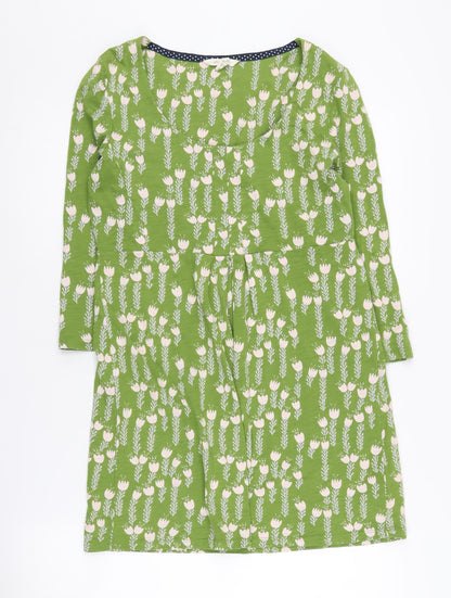 White Stuff Women's Green Floral Shift Dress Size 12