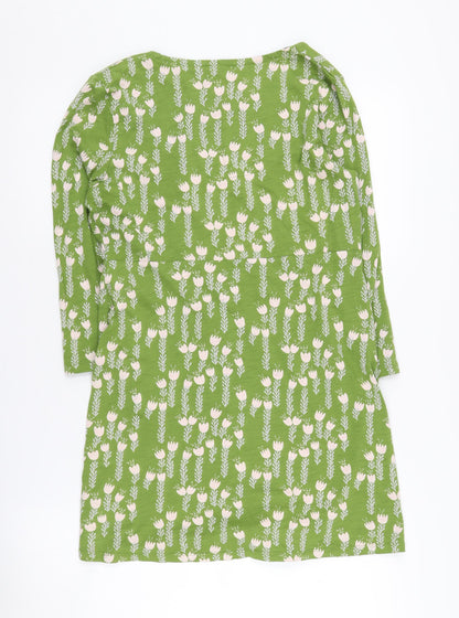White Stuff Women's Green Floral Shift Dress Size 12
