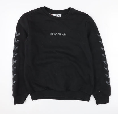 Adidas Boys Black Sweatshirt 11-12Y Lightweight Pullover