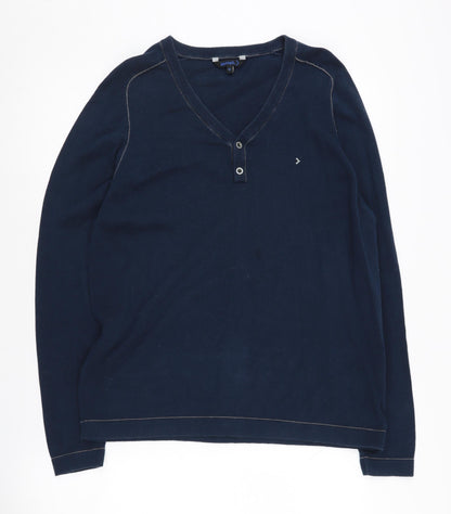 Sonneti Men's Blue Henley V-Neck Jumper M