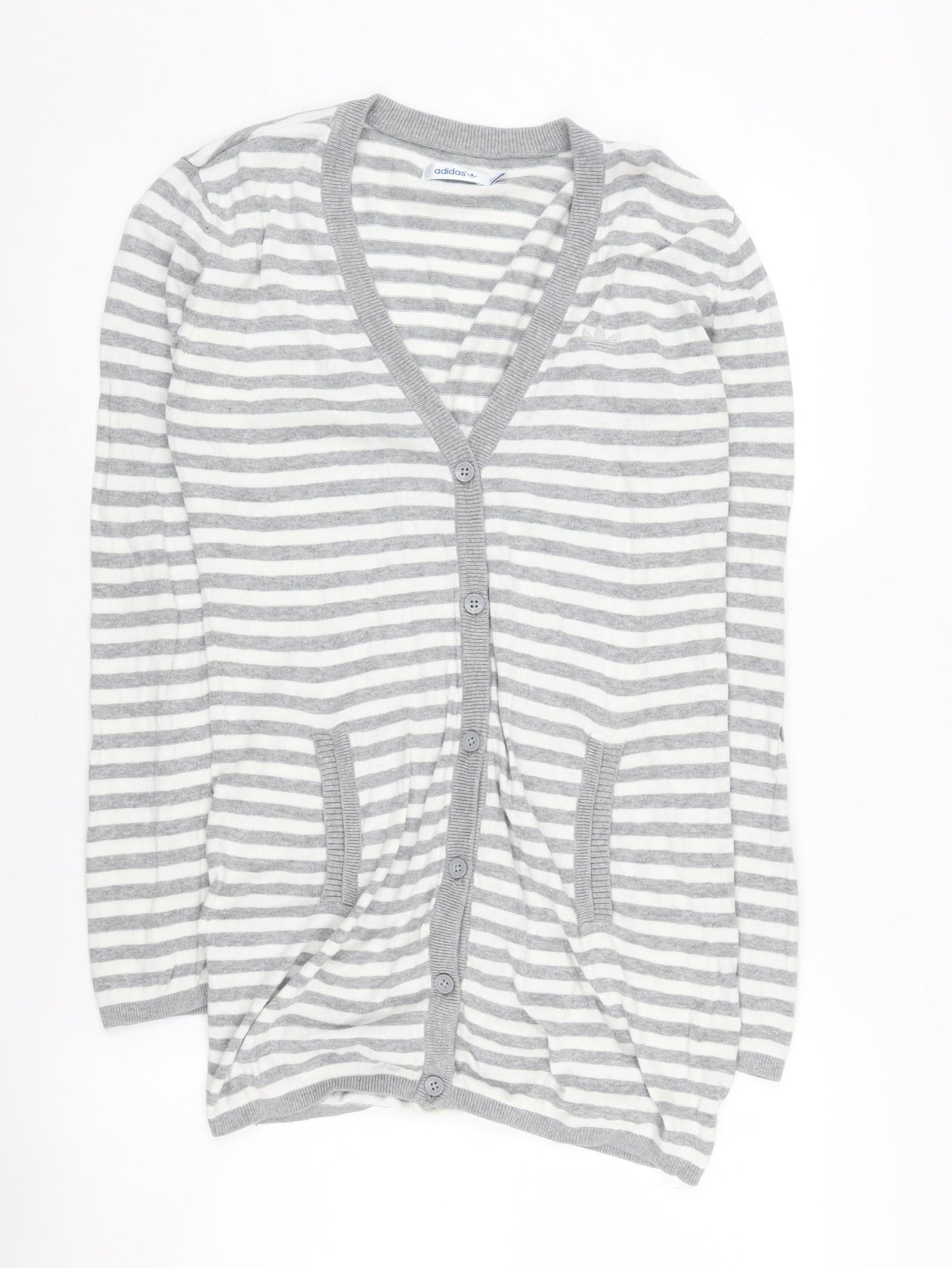 Womens UK Size 10 adidas Grey Cardigan Jumper