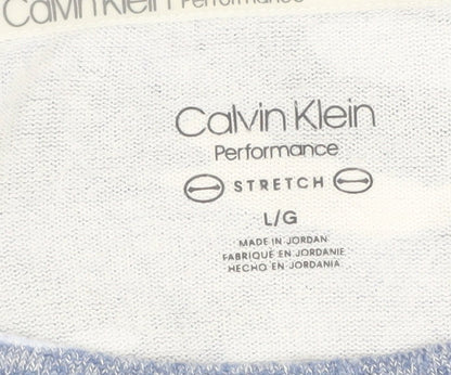 Womens UK Size L Calvin Klein Blue Pullover Sweatshirt