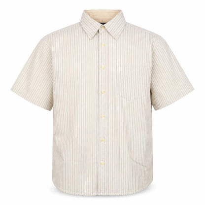 Dockers Men's Beige Striped Short Sleeve Shirt M