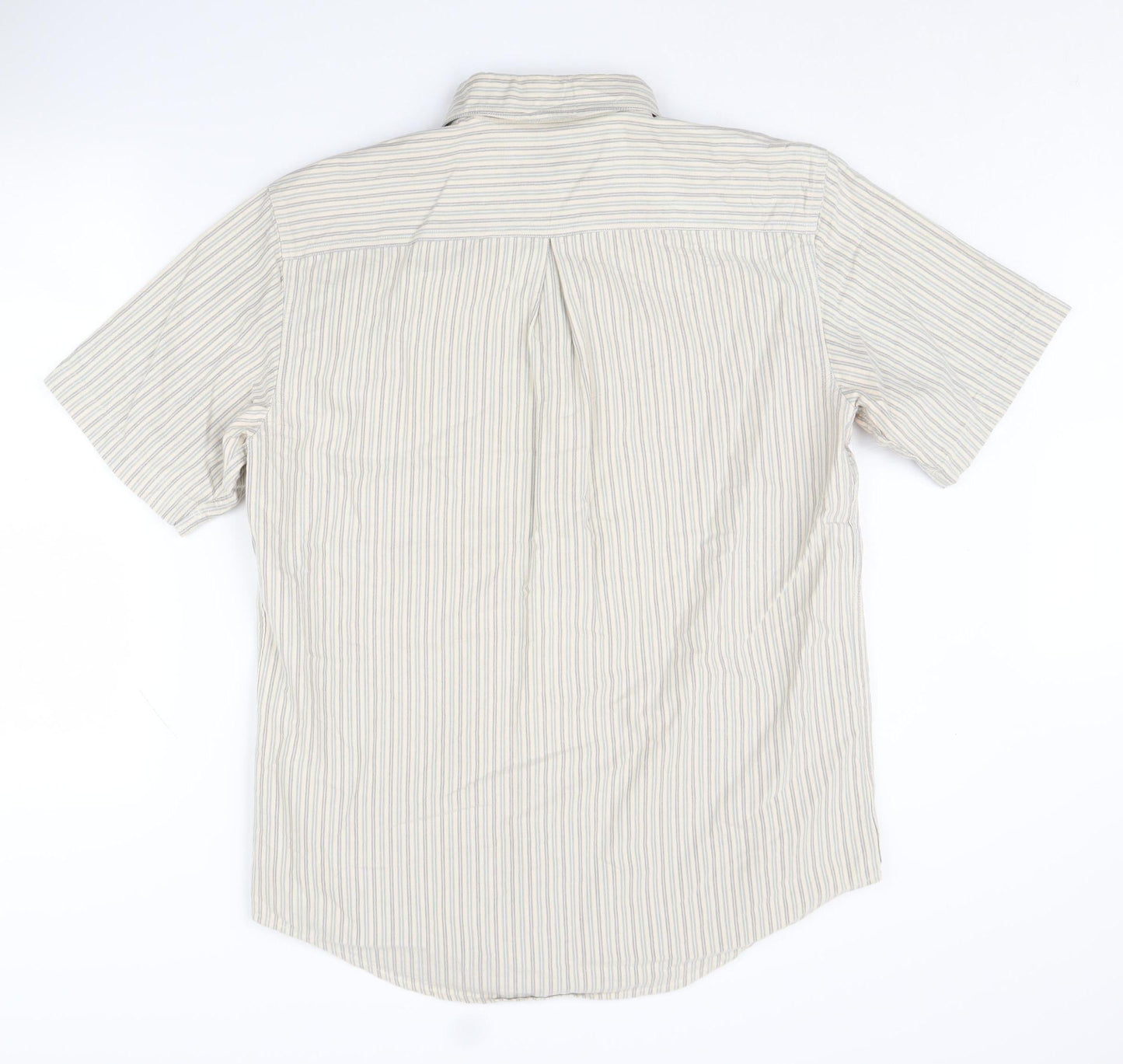 Dockers Men's Beige Striped Short Sleeve Shirt M