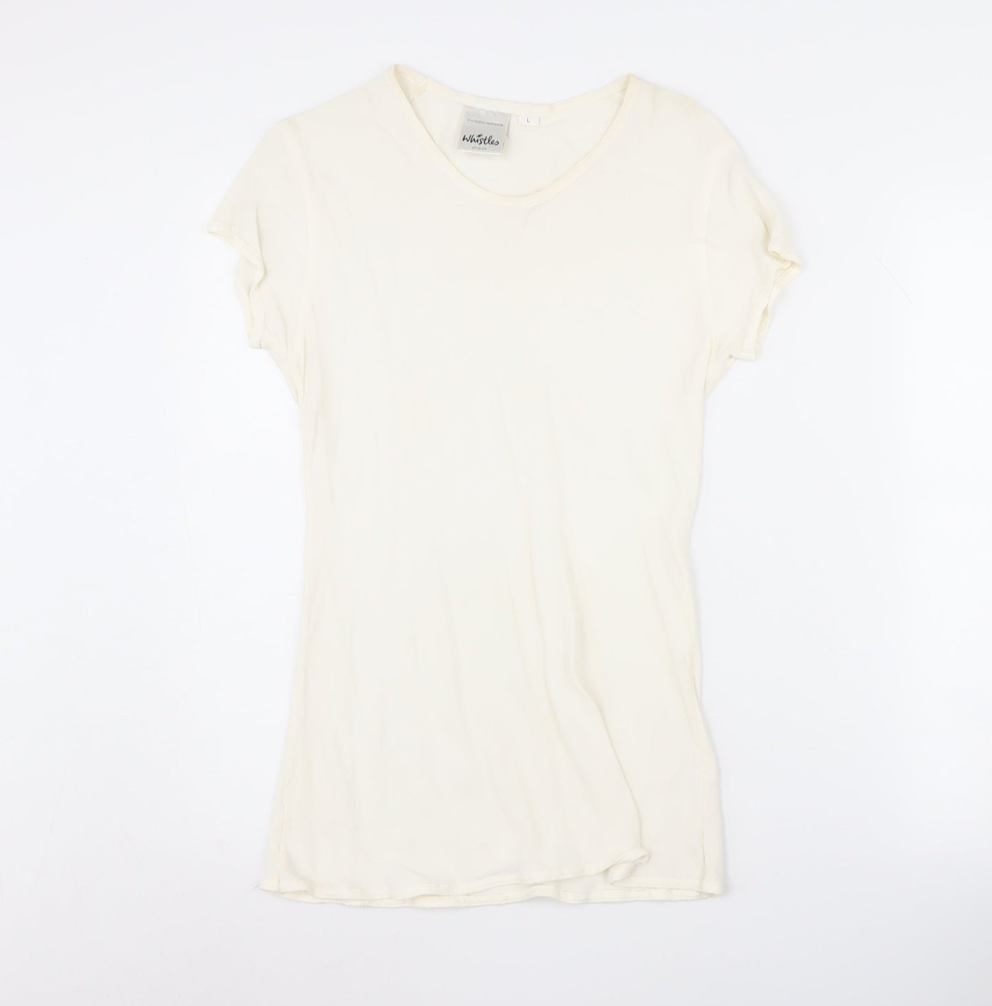 Womens UK Size L Whistles Ivory Basic T-Shirt