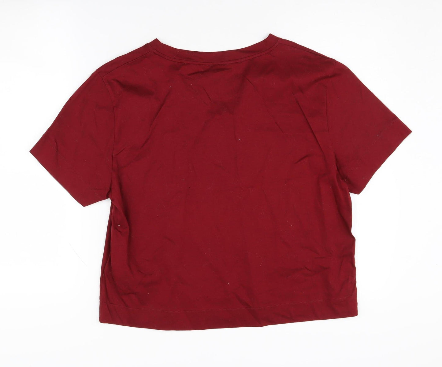 Womens UK Size M Tommy Hilfiger Red Cropped T-Shirt