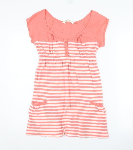 Fat Face Women's Pink Striped Fit & Flare Dress Size 8