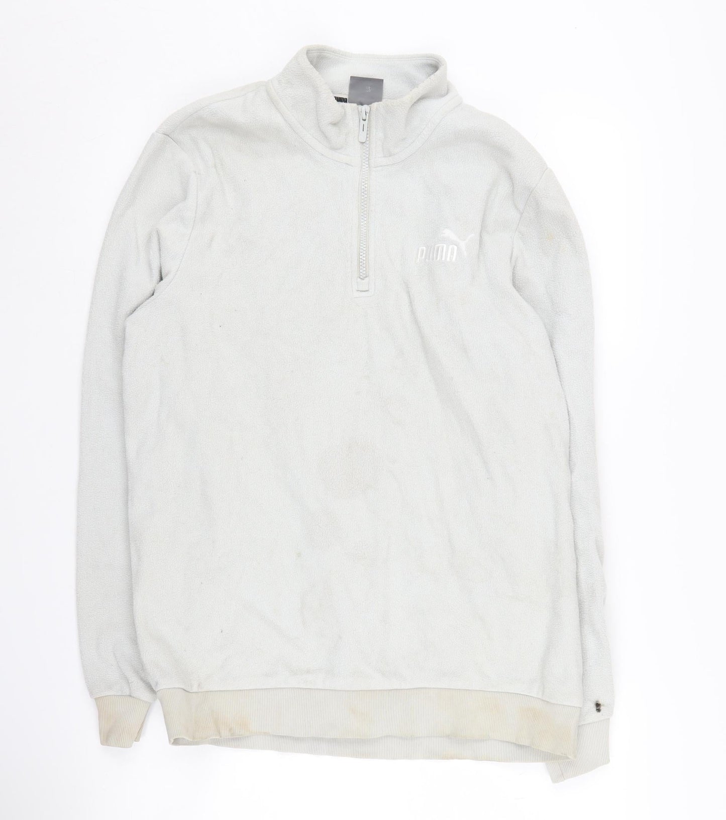 Mens UK Size M PUMA Grey 1/2 Zip Sweatshirt