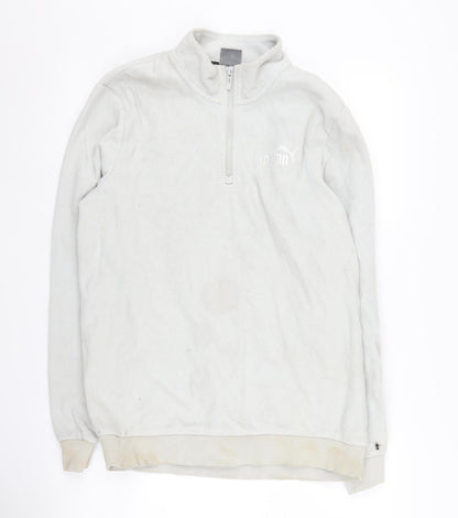 Mens UK Size M PUMA Grey 1/2 Zip Sweatshirt