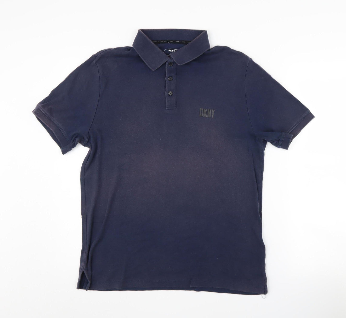 DKNY Men's Blue Polo Shirt - Size M, Cotton Mix