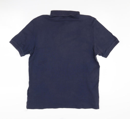 DKNY Men's Blue Polo Shirt - Size M, Cotton Mix