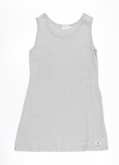 Calvin Klein Women's Grey Tank Dress L Sleeveless