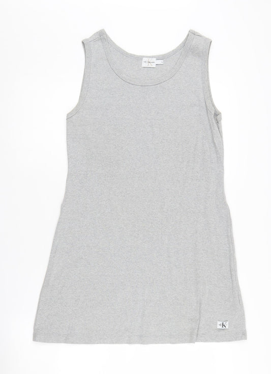 Calvin Klein Women's Grey Tank Dress L Sleeveless
