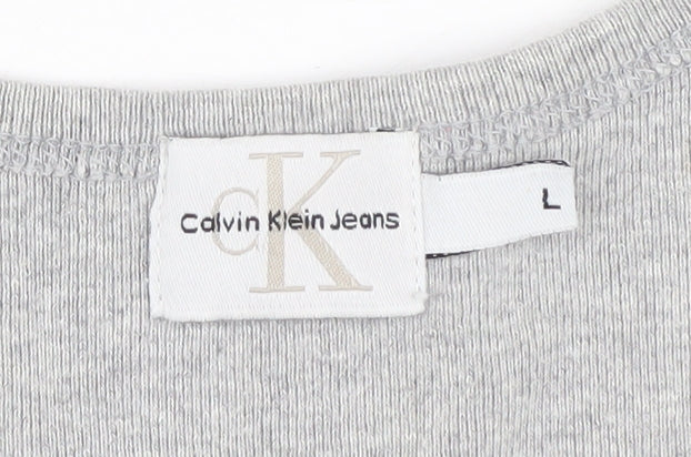 Calvin Klein Women's Grey Tank Dress L Sleeveless