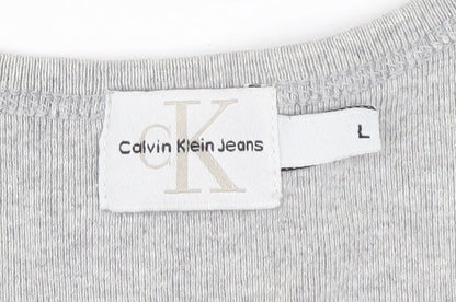 Calvin Klein Women's Grey Tank Dress L Sleeveless