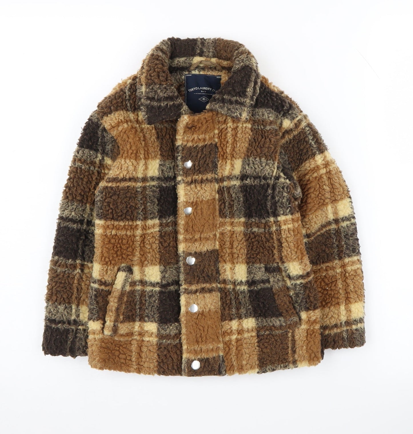 Tokyo Laundry Boys Brown Plaid Jacket 3-4 Years