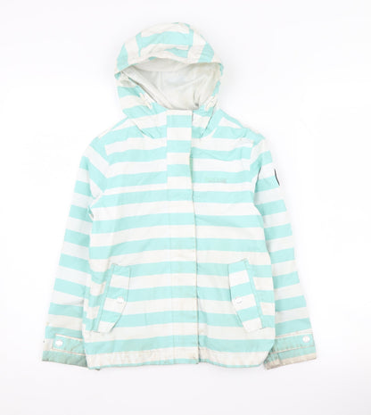 Regatta Girls Blue Striped Rain Coat, 8 Years