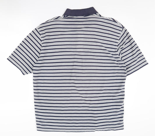 Pierre Cardin Men's Blue Striped Polo, Size L, Casual Style