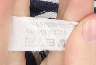 Pierre Cardin Men's Blue Striped Polo, Size L, Casual Style