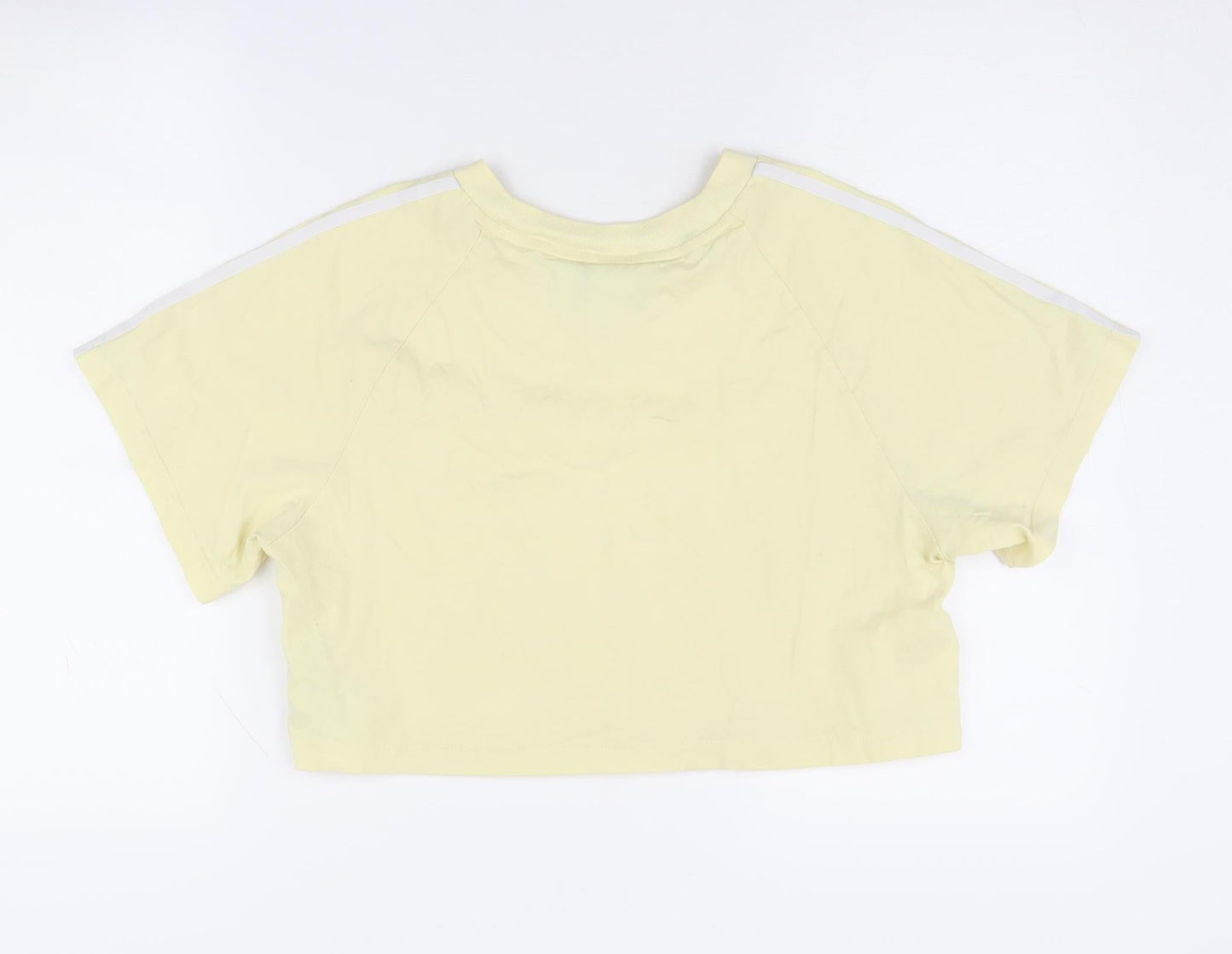 Womens UK Size 14 adidas Yellow Cropped T-Shirt