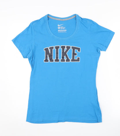 Womens UK Size L Nike Blue Basic T-Shirt