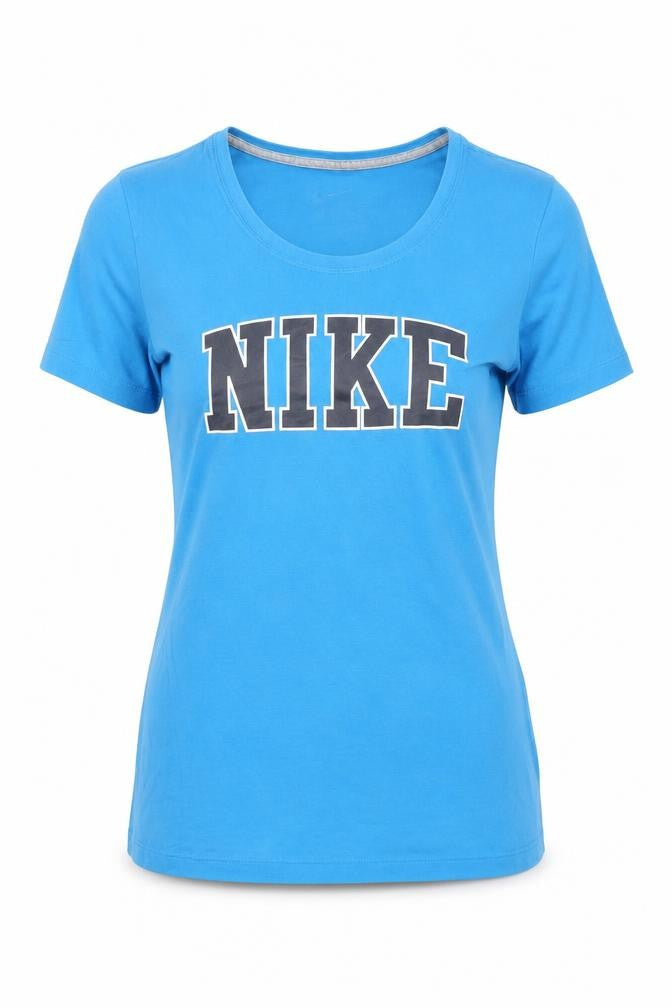Womens UK Size L Nike Blue Basic T-Shirt
