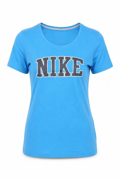 Womens UK Size L Nike Blue Basic T-Shirt