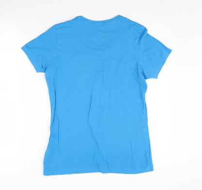 Womens UK Size L Nike Blue Basic T-Shirt