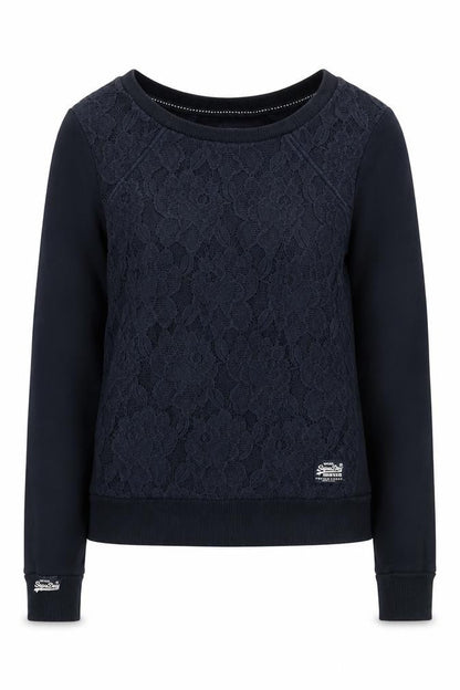 Womens UK Size XS Superdry Black Pullover Sweatshirt