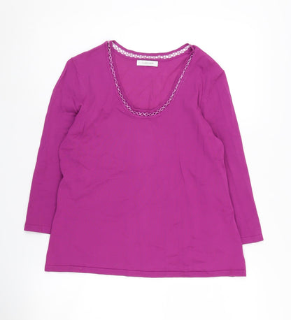 Womens UK Size M Windsmoor Purple Basic T-Shirt