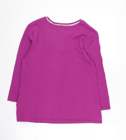 Womens UK Size M Windsmoor Purple Basic T-Shirt