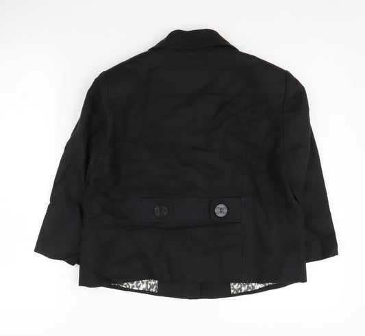 Debenhams Women's Black Linen Blazer, Size 10 Petites