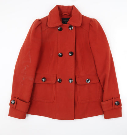 Womens UK Size 10 Dorothy Perkins Red Pea Coat