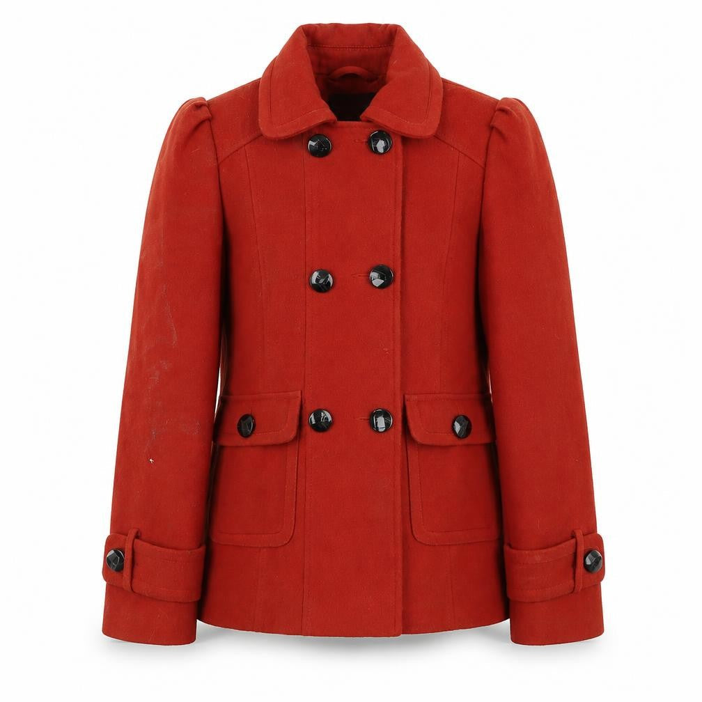 Womens UK Size 10 Dorothy Perkins Red Pea Coat