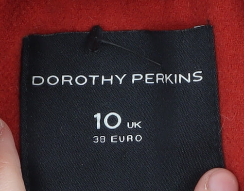 Womens UK Size 10 Dorothy Perkins Red Pea Coat